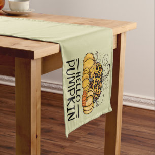 Hello Pumpkin Lover Fall Season Autumn Thanksgivin Short Table Runner