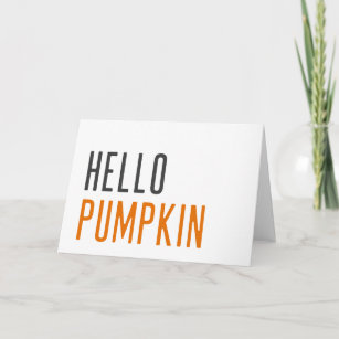 Hello Pumpkin   Minimalist Modern Halloween Trendy Card
