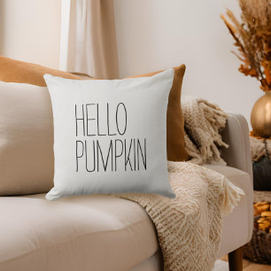 Hello Pumpkin Modern Farmhouse Throw Pillow