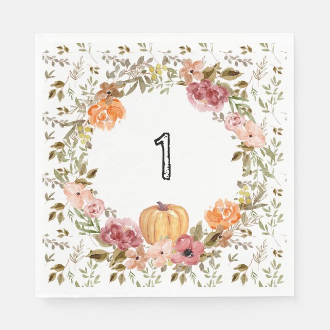 Hello Pumpkin Paper Napkins Pumpkin First Birthday (Front)