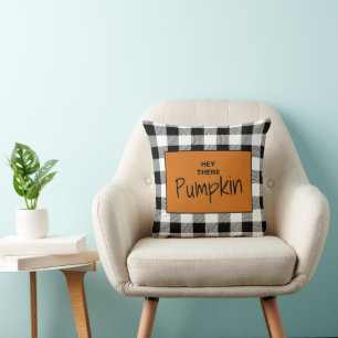 Hello Pumpkin Plaid Cushion