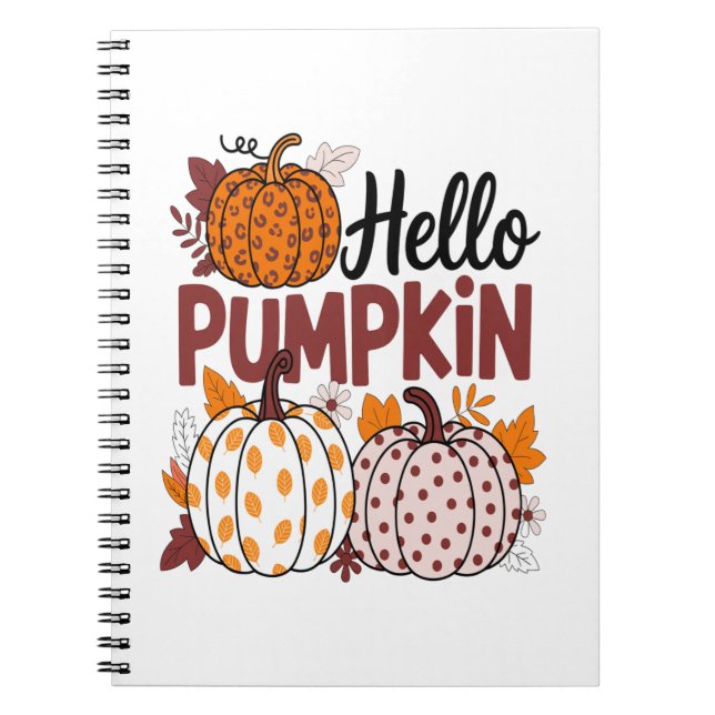 Hello Pumpkin Png, Fall Vibes Notebook (Front)