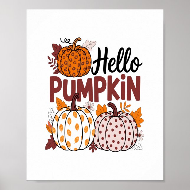 Hello Pumpkin Png, Fall Vibes Poster (Front)
