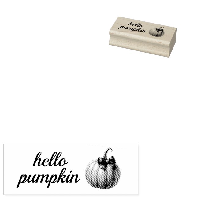 Hello Pumpkin Rubber Stamp (Stamped)