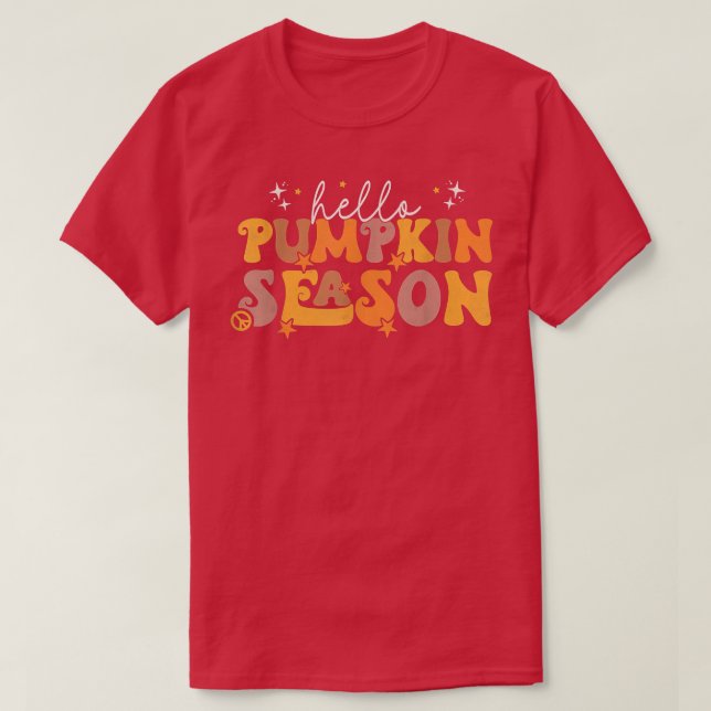 Hello Pumpkin Season Autumn Fall Y'all Thanksgivin T-Shirt (Design Front)