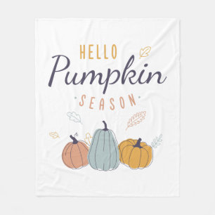 Hello Pumpkin Season Fleece Blanket