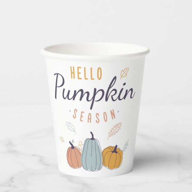 Hello Pumpkin Season Paper Cups (Front)