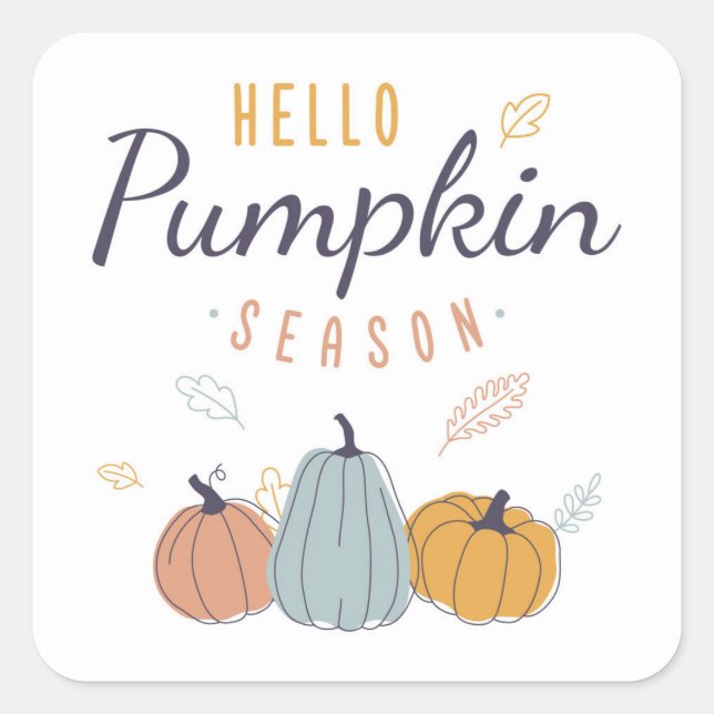 Hello Pumpkin Season Square Sticker (Front)