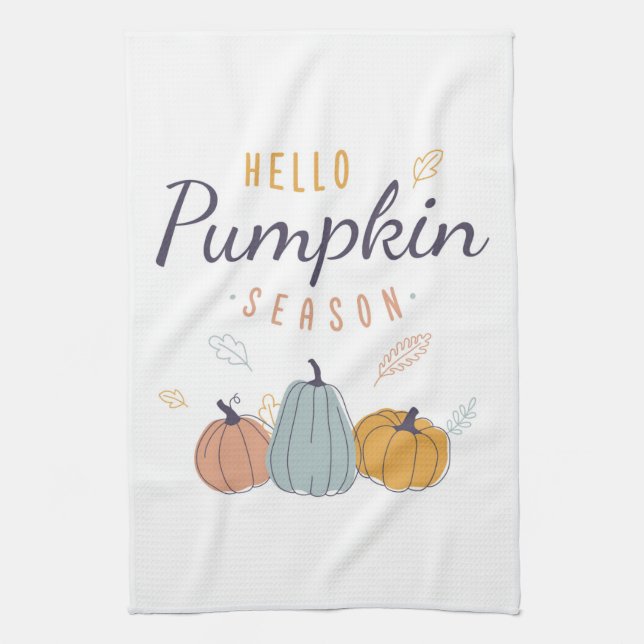 Hello Pumpkin Season Tea Towel (Vertical)