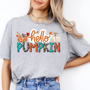 Hello Pumpkin Shirt Halloween Autumn Tee Fall Vibe