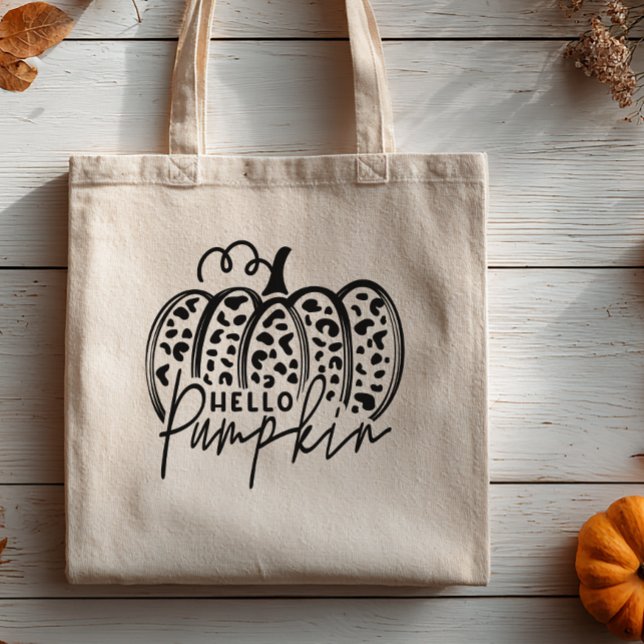 Hello Pumpkin Tote Bag (Hello Pumpkin Fall Tote Bag)