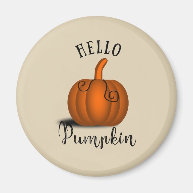 Hello pumpkin watercolor funny fall autumn magnet (Front)