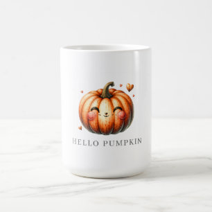 Hello Pumpkin Whimsical Minimalist Custom Coffee Mug