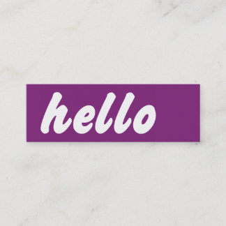 Hello Purple Mini Business Card