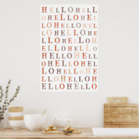 Hello Random Text Earthy Colours