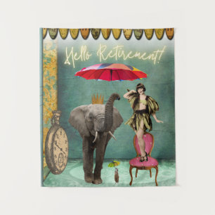 Hello Retirement Fun and Funky Tapestry