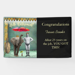 Hello Retirement Funny Personalised Party Banner