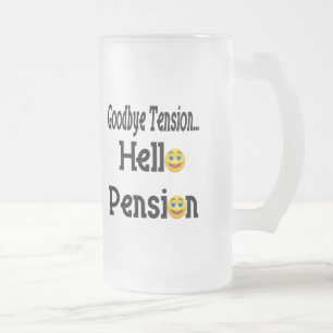 Hello Retirement Pension Frosted Glass Beer Mug