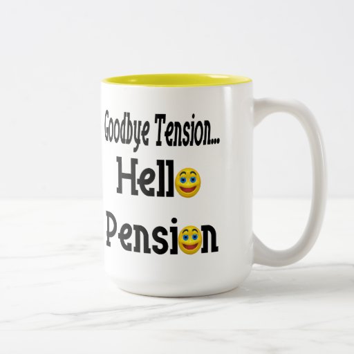 Hello Retirement Pension Two-tone Coffee Mug - 13.85 Hello Retirement Pension Two-tone Coffee Mug