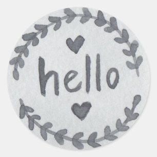 Hello Return Address Classic Round Sticker