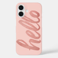 Hello Rose Gold and Blush Modern Script