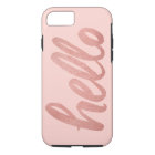 Hello Rose Gold and Blush Modern Script