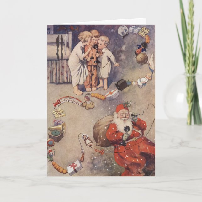 Hello, Santa! by George E Studdy Holiday Card (Front)