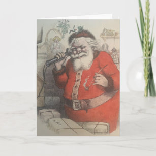 Hello, Santa?  Vintage Harpers Newspaper 1800s Holiday Card