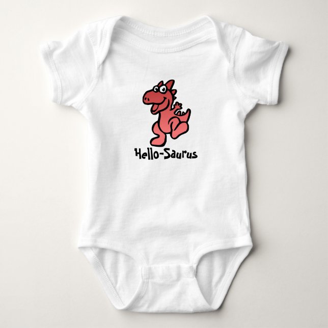 Hello-Saurus Dino Joy Baby Bodysuit (Front)