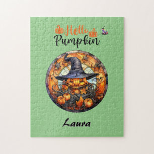 Hello Scary Hallowe'en Pumpkin Jigsaw Puzzle