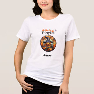 Hello Scary Hallowe'en Pumpkin Tri-Blend Shirt