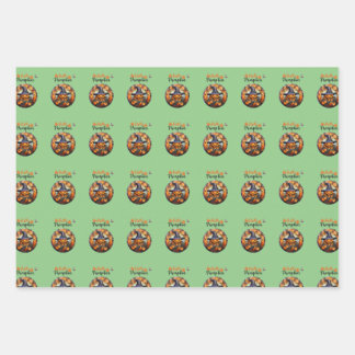 Hello Scary Hallowe'en Pumpkin Wrapping Paper Sheet
