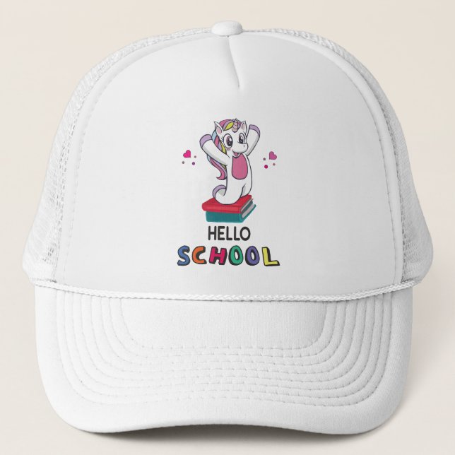 Hello School Trucker Hat (Front)