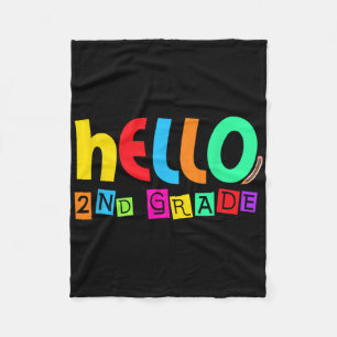 Hello Second 2nd Grade Back To School For Student Fleece Blanket
