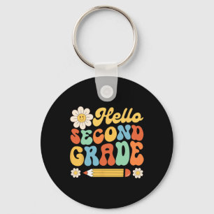 Hello Second 2nd Grade Byck To School Teachers Kid Key Ring