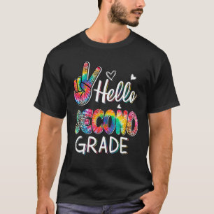 Hello Second 3Rd Grade Tie Dye Leopard Cool Back T T-Shirt