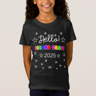 Hello Second Grade 2025 Cute Back to School Tee