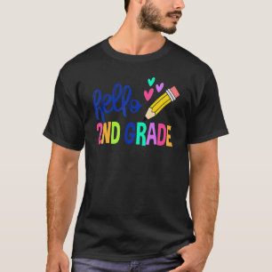 Hello Second Grade 2nd First Day Of School Bright T-Shirt