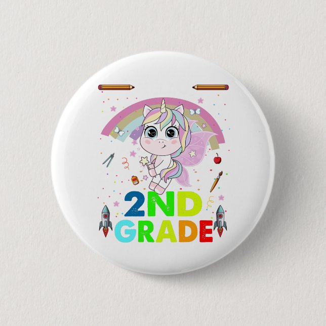 Hello Second Grade 2nd Grade Back To School 6 Cm Round Badge (Front)