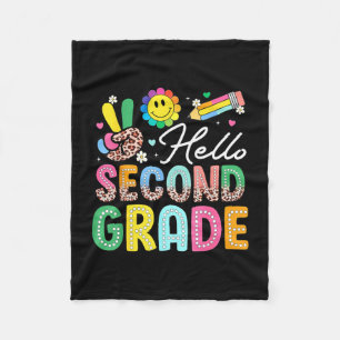Hello second grade back to school 2nd grade fleece blanket
