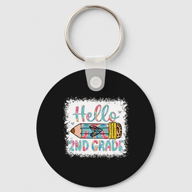 Hello Second Grade Back To School 2nd Grade Studen Key Ring (Front)