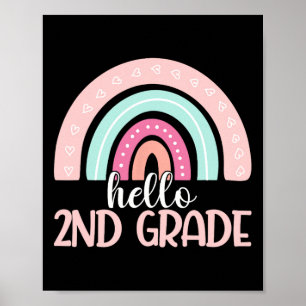 Hello Second Grade Back To School 2nd Grade Teache Poster