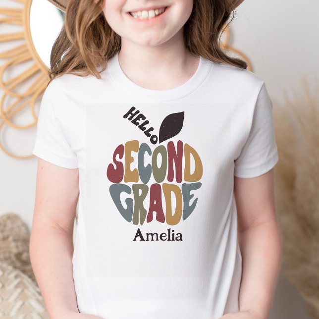  Hello Second Grade Back to School Cute Trendy   T-Shirt (Creator Uploaded)