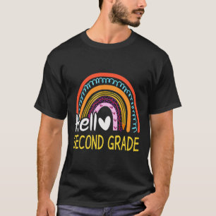 Hello Second Grade Byck To School Rainbow 2nd Grad T-Shirt