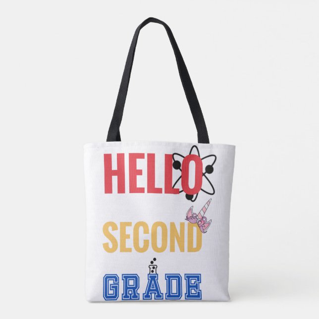 Hello Second Grade | Cool design for second grade Tote Bag (Back)