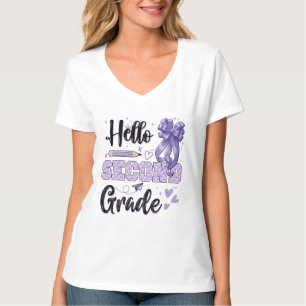 Hello Second Grade First Day of School Coquette T-Shirt