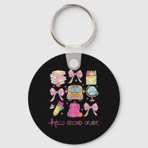Hello Second Grade First Day Of School Coquette Te Key Ring