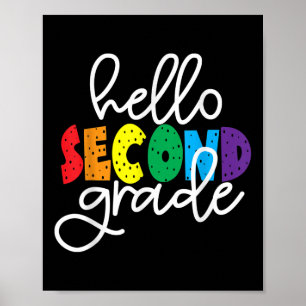 Hello Second Grade First Day Of Second Grade Back  Poster