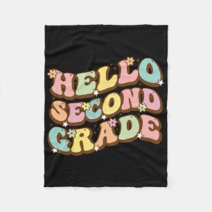 Hello Second Grade For Teachers Students Fleece Blanket
