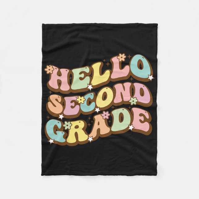 Hello Second Grade For Teachers Students  Fleece Blanket (Front)